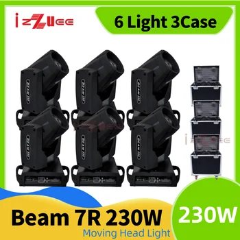 0 НАЛОГ 6ШТ Lyre Beam 230W 7R Moving Head Light Flight Case Beam 7R Beam Moving Head 7R Beam 230W Beam DJ Disco 230W 7R LED