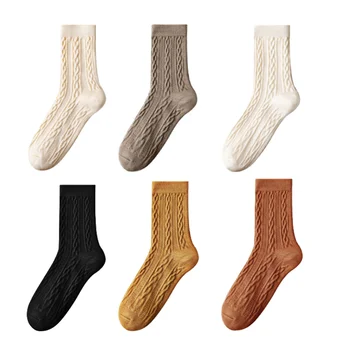 1 пара Осенне-зимних женских модных носков средней длины, Универсальных, удобных, дышащих, однотонных, ароматных Носков EU 35-40