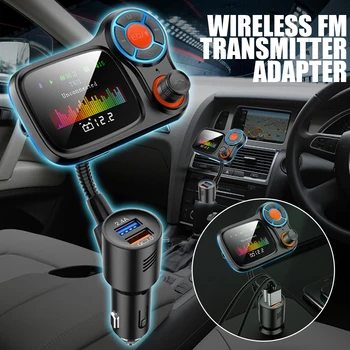 1 шт. Автомобильный USB FM-передатчик с большим цветным экраном, Аксессуары, адаптер для беспроводной автомобильной быстрой зарядки MP3-плеера