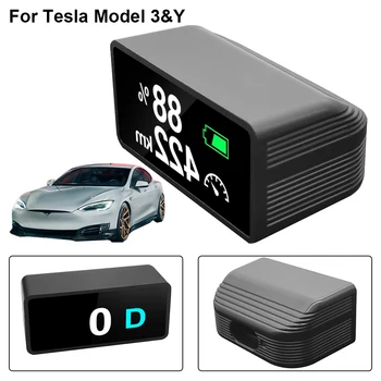1 шт. головной светодиодный дисплей для Tesla Model 3/Y 17-23 HUD Встроенный спидометр Процент заряда автомобильного аккумулятора Мини Портативная электроника