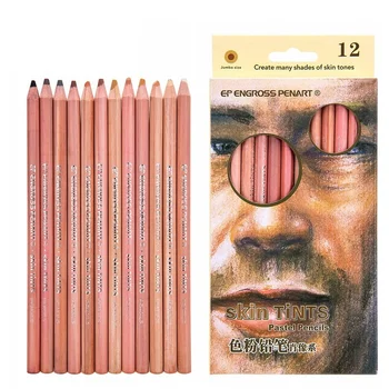 12 Упаковок цветных карандашей мягкого оттенка кожи, профессиональная ручка для рисования комиксов от руки, школьные канцелярские принадлежности, художественные принадлежности