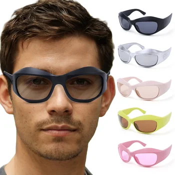 1шт Модные солнцезащитные очки Y2K в стиле уличного хип-хопа для мужчин и женщин, очки для мотокросса, мотоциклетные велосипедные очки