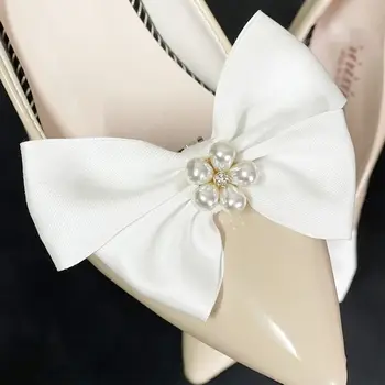 2 предмета, элегантные туфли с бантом, пряжка с жемчужными зажимами для обуви, женские съемные подвески для украшения свадебной обуви, поделки своими руками
