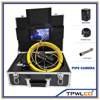 20-50-метровая камера для осмотра канализационных сливных труб видеонаблюдения с 17-мм головкой камеры/7-дюймовым ЖК-монитором