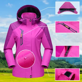 2021 Весна-осень, Новая женская куртка с капюшоном, с длинным рукавом, Водонепроницаемое Ветрозащитное повседневное женское пальто на молнии в стиле пэчворк, M-4XL