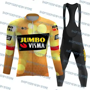 2023 Jumbo Visma Легкая Велосипедная Майка, Мужская Велосипедная форма для MTB Race с длинным рукавом Ropa Ciclismo, Велосипедная форма для верховой езды.