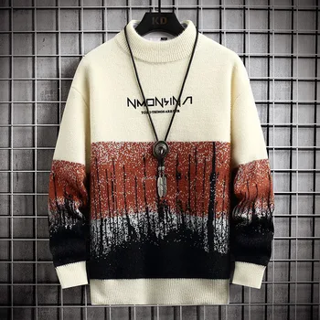 2023 Зимний Кашемировый свитер Для мужчин Harajuku, мужской джемпер, Толстая теплая Водолазка, Пуловер для мужчин, Высококачественные мужские Рождественские свитера