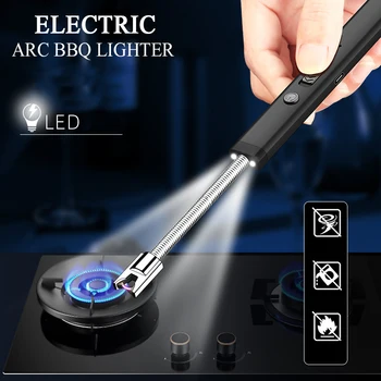 2023 Новая Персонализированная Креативная Ветрозащитная Беспламенная Однодуговая USB-зарядка, Металлическая Ленточная Зажигалка, запальник для свечей для барбекю на кухне
