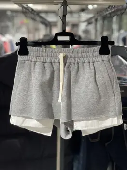2023 Новые дизайнерские шорты с искусственным шнурком, состоящие из двух частей, спортивные горячие брюки, повседневные свободные брюки, широкие брюки