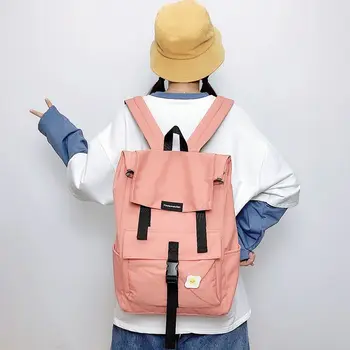 2023 Школьный рюкзак, женский откидной рюкзак большой емкости, японский Простой и универсальный Черный школьный рюкзак для студентов мужского пола