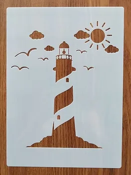 21 * 29 см Шаблон Морского маяка для рисования графики Трафареты 