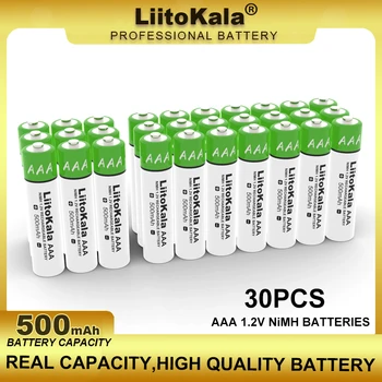 30 шт./ЛОТ LiitoKala AAA 1.2V 500mAh NiMH Аккумуляторная батарея Подходит для игрушек, мышей, электронных весов и т.д. Оптовая продажа
