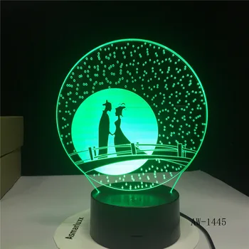 3D Ночник освещение Сороковой мост встречайте любовь световые цитаты Украшение Светодиодный ночник Настольная лампа USB Питание для влюбленных 1445