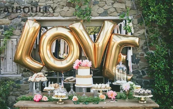 40-дюймовые золотые буквы LOVE Foil Гелиевые шары Свадебные украшения Баллоны надувной воздушный шар для вечеринки Принадлежности для вечеринок