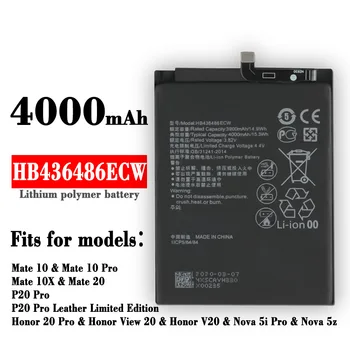 4000 мАч HB436486ECW Аккумулятор для HUAWEI MATE 10/Mate 10 Pro/P20 Pro AL00 L09 L29 TL00/Mate 20/Mate 20 pro /Honor V20/Mate X