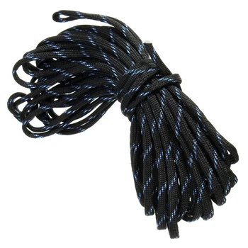 4X7 веревок Паракорд, Парашютная веревка, устойчивая к выживанию в кемпинге Цвет: черный Камуфляж Длина: 15 м