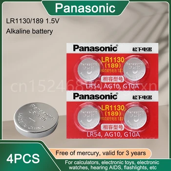 4ШТ Panasonic Button Coin Cell Battery AG10 1.5V Батарейки Для Часов SR54 389 189 LR1130 SR1130 Пульт Дистанционного Управления Игрушками