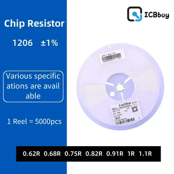 5000 шт 1206 резистор SMD Точность 1% 0 ом ~ 10 М Ом 0.62R 0.68R 0.75R 0.82R 0.91R 1R 1.1R