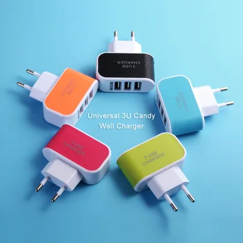 50шт / Зарядное устройство USB 5V 2A 3 порта Адаптер настенного зарядного устройства для путешествий для iPhone iPad Зарядка мобильного телефона Xiaomi Зарядное устройство ЕС для Samsung