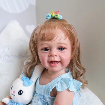 55 СМ Силиконовая Кукла для Всего Тела Soft Touch Reborn Toddle Princeess Yannik Реалистичная 3D Кожа Ручной Работы С Несколькими Слоями Живописи куклы