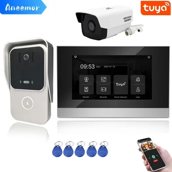 7-дюймовый видеодомофон с камерой, домофон в многоквартирном доме, Wi-Fi для виллы, система безопасности при входе в дом Tuya Smart System