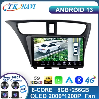 Android 13 для хэтчбека Honda CIVIC 2012 - 2017, автомагнитола, мультимедийный видеоплеер, навигация, GPS, стерео, Wi-Fi Нет, 2 Din, 2din