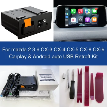 Apple CarPlay Android Автоматический USB-адаптер-концентратор OEM для Mazda 3 6 2 Mazda CX5 CX3 CX9 miata MX5 Toyota Yaris TK78-66-9U0C-2023 НОВЫЙ