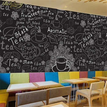 beibehang 3D художественное произведение, доска с ручной росписью, черно-белые обои для кафе, повседневный бар, ресторан, обои для ресторана, wa