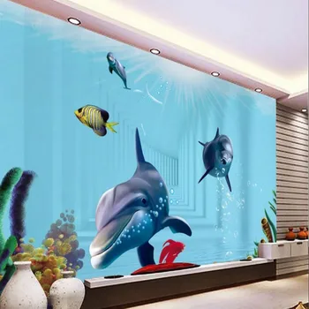 beibehang Большие обои на заказ 3d подводная лодка пляж гостиная спальня ТВ фон украшение дома картина