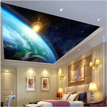 beibehang Современные обои 3d фоновая фотография большая картина планета отель спальня фрески для гостиной