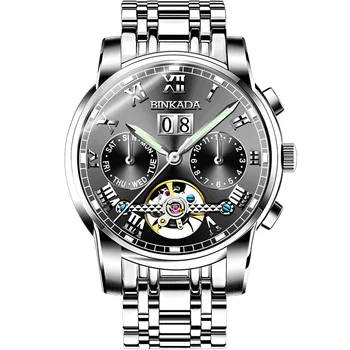 Bincada Новые оригинальные мужские часы водонепроницаемые автоматические механические часы со стальным ремешком Мужские часы Модные повседневные