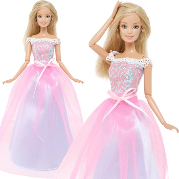 BJDBUS, милое кукольное платье, платье принцессы, топы с принтом + кружевная юбка, свадебный наряд, Одежда для куклы Барби, аксессуары, 11,5-дюймовая игрушка