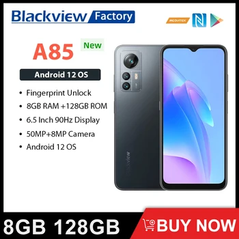 Blackview A85 8 ГБ 128 ГБ Android 12 Смартфон 50 Мп Камера 6,5 Дюймов 90 Гц Дисплей Мобильного Телефона 4480 мАч 18 Вт Зарядка Мобильного Телефона с NFC