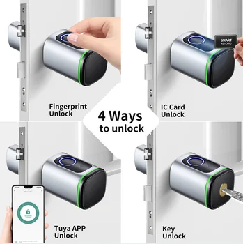 Bluetooth-совместимый смарт-замок Gimdow для разблокировки отпечатков пальцев / приложения / Ключа / Карты с помощью электронного дверного замка Tuya smart или smart life