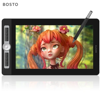 BOSTO 16HD Pro 15,6-дюймовый H-IPS ЖК-Графический Планшет Для рисования с Цифровым Блокнотом для рисования 8192 Уровень давления Пассивная Технология