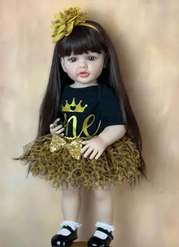 BZDOLL Реалистичная 55 см мягкая силиконовая кукла Reborn Baby, реалистичная девочка, 22-дюймовая принцесса, арт-Бебе, подарки на день рождения для ребенка