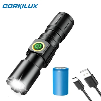 CORKILUX Небольшой масштабируемый перезаряжаемый EDC мини-тактический фонарик со светодиодной вспышкой высокой яркости для аварийного кемпинга на открытом воздухе