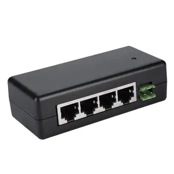 DC12V-48V 4-портовый PoE адаптер питания PoE Ethernet инжектор питания DC12V-48V для IP-камеры