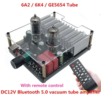 DC12V Bluetooth 5,0 6A2/ 6K4/ GE5654 Вакуумная Трубка TDA7377 35 Вт * 2 Аудиоусилитель Без Потерь USB-Плеер С Дистанционным Управлением