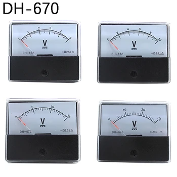 DH-670 Вольтметр постоянного тока Anlog 1V2V3V5V10V15V20V30V40V50V100V150V200V250V300V400V450V500V Панельный Измеритель напряжения