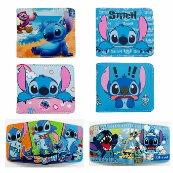Disney Lilo Stitch, новый дизайн, Унисекс, 2-х кратный короткий кошелек из искусственной кожи, Милый кошелек для женщин и девочек, мини-сумочка, подарок на день рождения