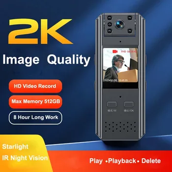 E780 2K HD Качество изображения CCTV Body Chest Camera Police Mini IR Night Vision Anti-shake Одноклавишный Видеомагнитофон Видеокамера