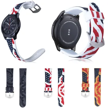 Gear S3 Frontier / Классический ремешок для часов, 22 мм, Национальный флаг США, мягкий силиконовый сменный ремешок для Samsung Gear S3
