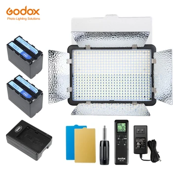 Godox LED500LRW 5600K 500 Светодиодная лампа для видеосъемки + Пульт дистанционного управления для видеокамеры DV + 2 x Аккумулятора NP970 + Зарядное устройство