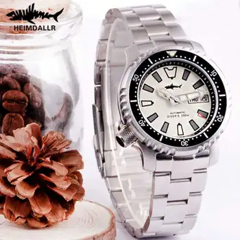Heimdallr Vintage Abalone Мужские часы для дайвинга Сапфировые 200 м Водонепроницаемость Япония NH36A Механизм с автоподзаводом Светящиеся Мужские часы