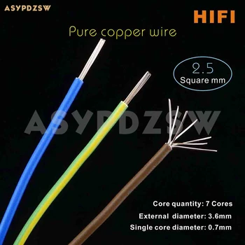 HIFI 2,5 квадратных мм Чистый медный провод 7-жильный кабель усилителя мощности звука 2 м цена