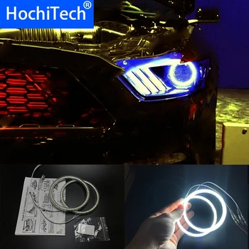 HochiTech для Ford Mustang 2015 2016 Ультра яркий SMD белый светодиод angel eyes 2600LM 12V halo ring комплект дневных ходовых огней DRL