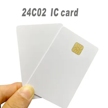 ISO 7816 Белая смарт-карта AT24C02 с чиповым контактом Smart IC с памятью 2K EEPROM для системы контроля доступа 100шт