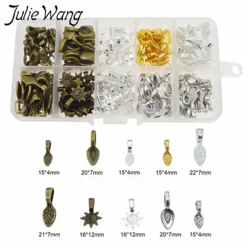 Julie Wang, 200 шт. оптом, Многоформный Цветной Смешанный клей на подвесках, зажимы для подвесок, ювелирные аксессуары, сделай САМ, Бесплатная коробка для хранения