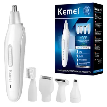 Kemei универсальный перезаряжаемый электрический триммер для волос в носу для мужчин, набор для ухода за бородой, тример для лица, триммер для бровей, бритва для носа